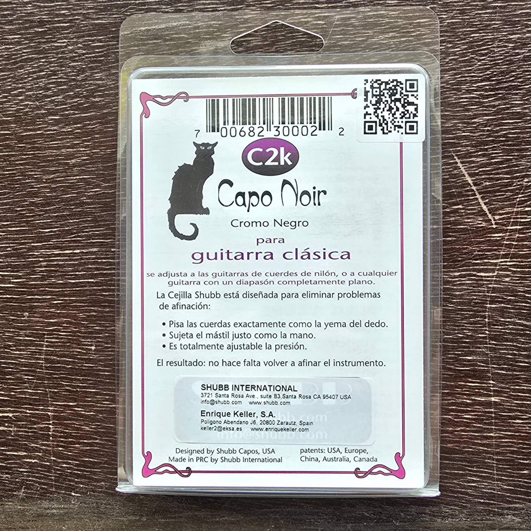 Cejilla Shubb para guitarra española C2K negra