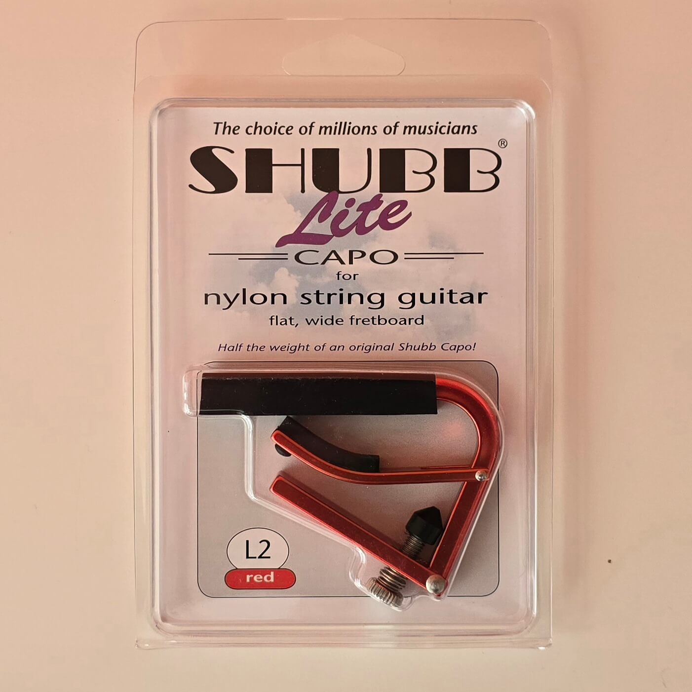 Cejilla Shubb para guitarra española L2r Lite Red